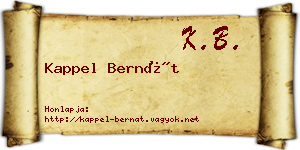 Kappel Bernát névjegykártya